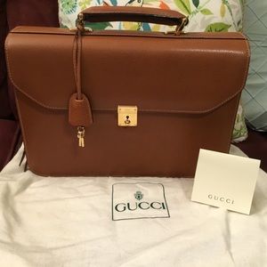 ""SOLD"" Gucci brown leather briefcase